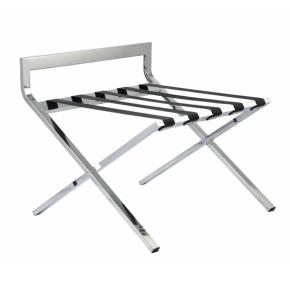 Hotel luggage rack with backrest 