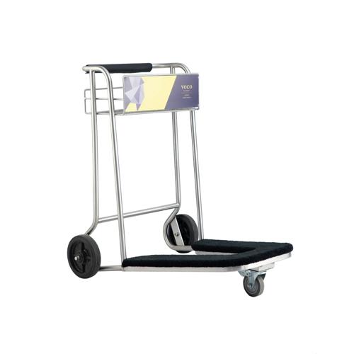 Stainless Steel Luggage Hand Truck with Black Carpeted Deck