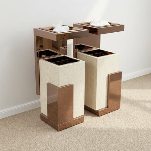 Indoor Dustbins Nordic High-end Marble Trash Can
