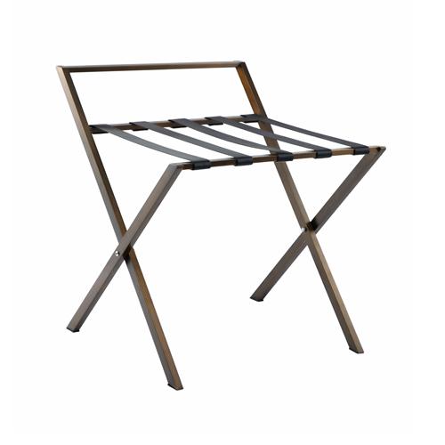 Antique brass hotel guest room luggage rack 