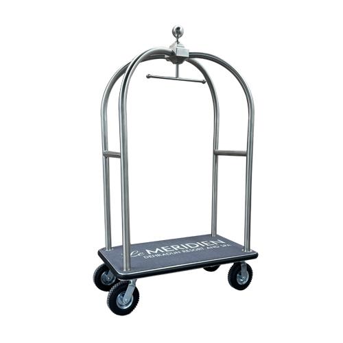 Stainless steel hotel luggage trolley for MERIDIEN Hotel group 