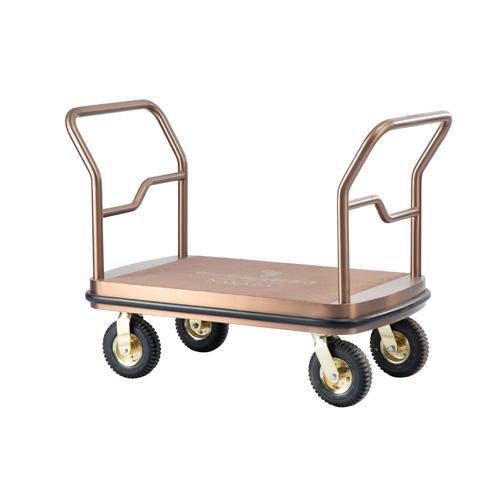 Hotel Stainless Steel Lobby Luxury Flat Luggage Trolley 
