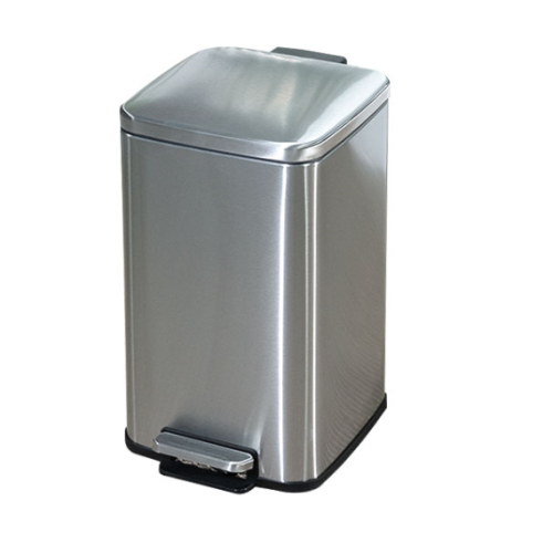 Stainless hotel room pedal trash bin  