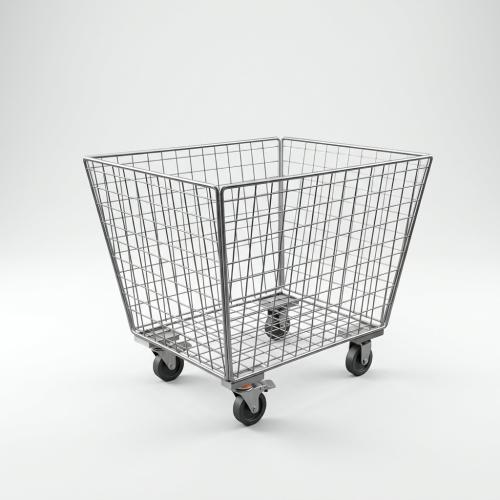 Stainless Steel Mesh Covered Laundry Basket