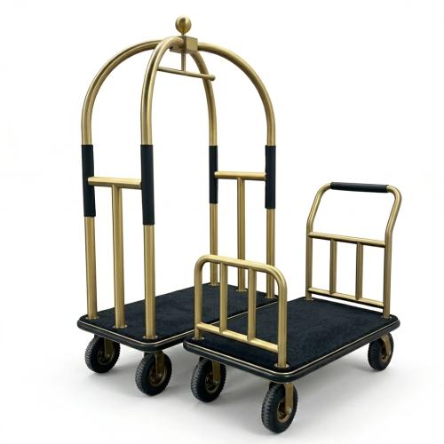 Hotel full set stainless luggage trolley 