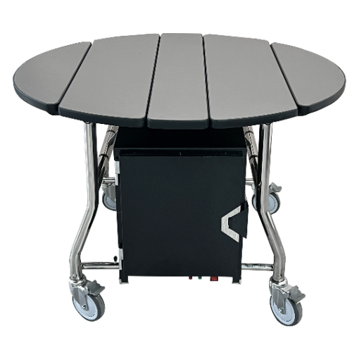 Hotel room service trolley with hotbox 